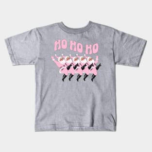 Pink Christmas, Retro Santa Funny Christmas Kids T-Shirt